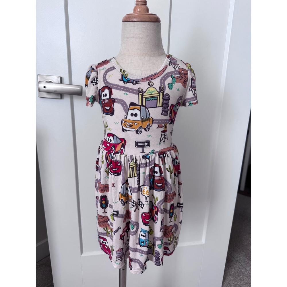 Little Sleepies Disney Cars Radiator Springs Bamboo Twirl Dress 2T Tan